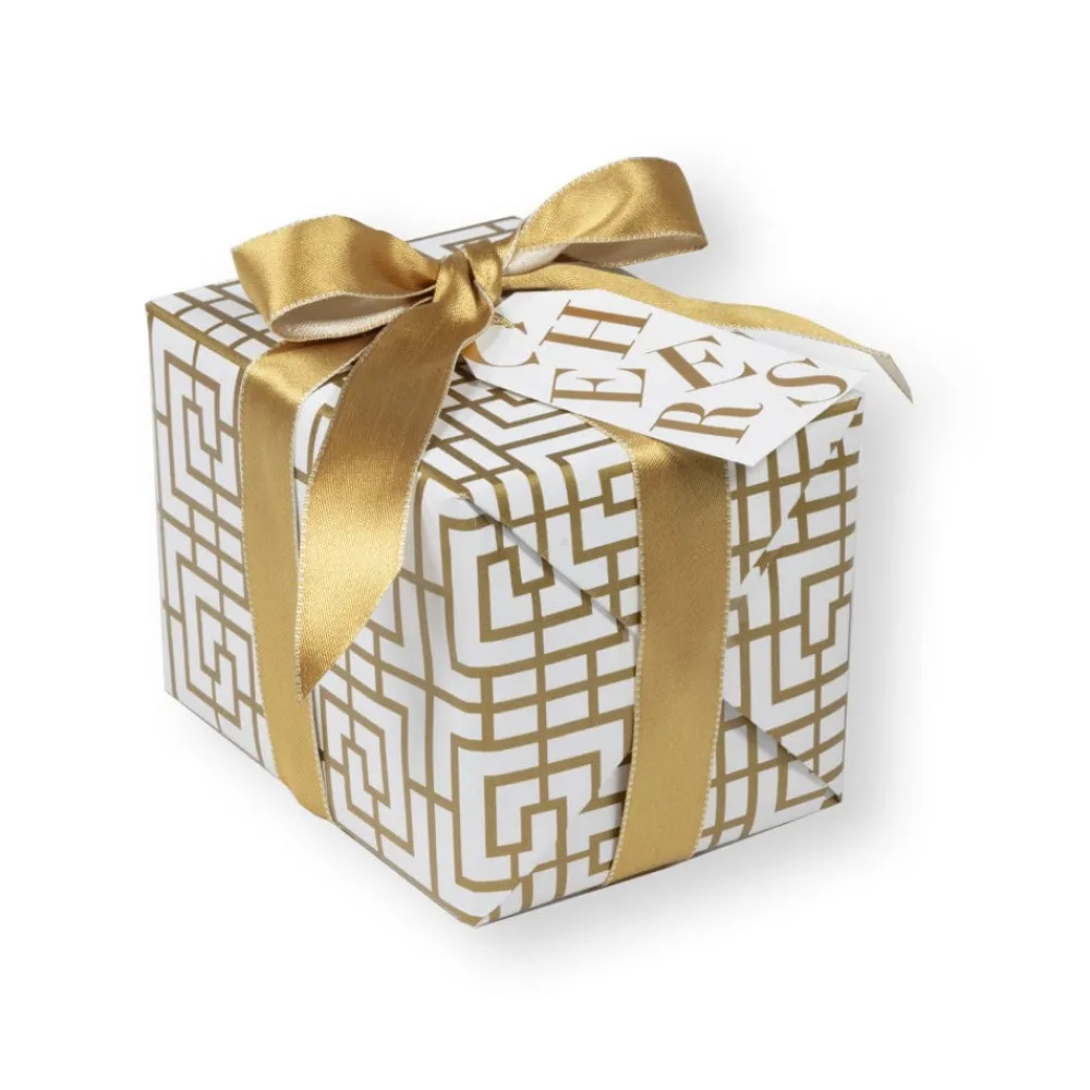 Caspari Graduation Celebration|Engagement Party|Tossed Cheers Classic Gift Tags in White & Gold Foil - 2 Per Package