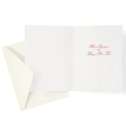 Caspari Christmas And Holiday Cards|Boxed Holiday Cards|Traditional Santa Large Boxed Christmas Cards - includes 15 cards & envelopes