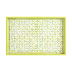 Caspari Lacquerware|Bar Trays|Trellis Lacquer Vanity Tray in Green - 1 Each