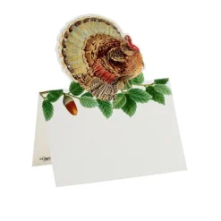 Caspari Thanksgiving|Place Cards|Turkey and Acorns Place Cards - 8 Per Package
