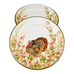 Caspari Thanksgiving|Paper Dinner Plates|Turkey And Berries Dinner Plates - 8 Per Package