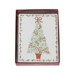Caspari Christmas And Holiday Cards|Boxed Holiday Cards|Twining Greenery Tree Classic Boxed Christmas Cards - includes 15 cards & envelopes