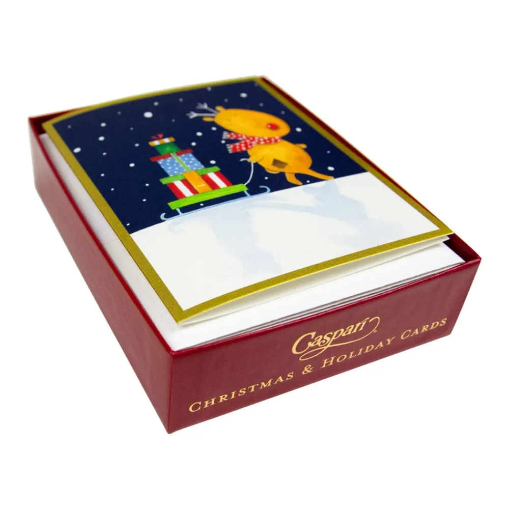 Caspari Christmas And Holiday Cards|Boxed Holiday Cards|Ursli Petite Boxed Christmas Cards - includes 15 cards & envelopes