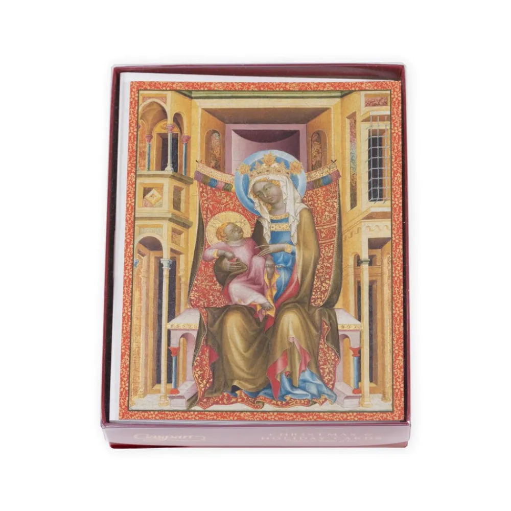 Caspari Christmas And Holiday Cards|Boxed Holiday Cards|Virgin And Child Enthroned (Detail) Large Boxed Christmas Cards - includes 15 cards & envelopes