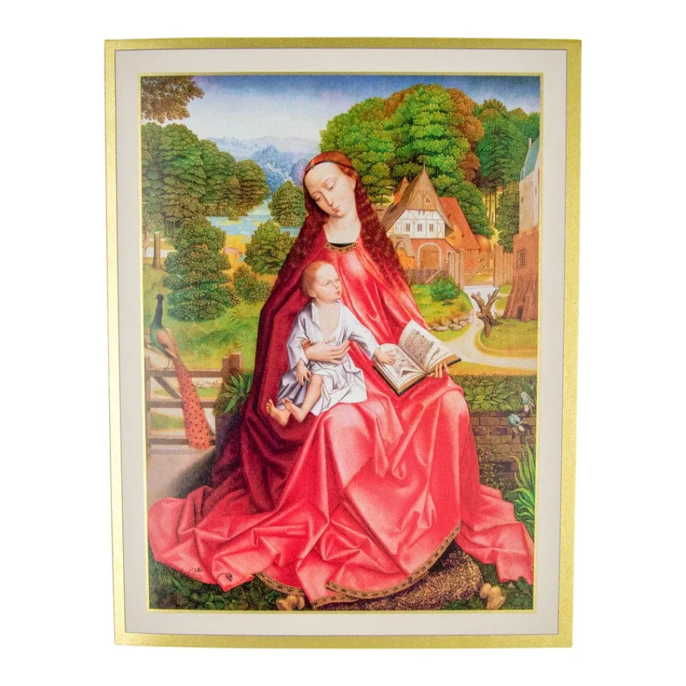 Caspari Christmas And Holiday Cards|Boxed Holiday Cards|Virgin And Child In A Garden Classic Boxed Christmas Cards - includes 15 cards & envelopes