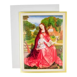 Caspari Christmas And Holiday Cards|Boxed Holiday Cards|Virgin And Child In A Garden Classic Boxed Christmas Cards - includes 15 cards & envelopes