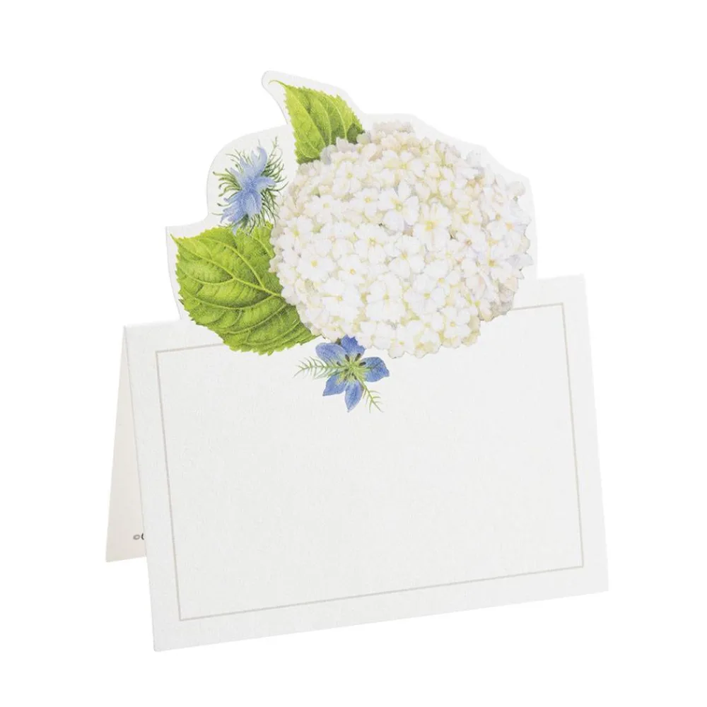 Caspari Place Cards|White Blooms Place Cards Die Cut Package 8 In