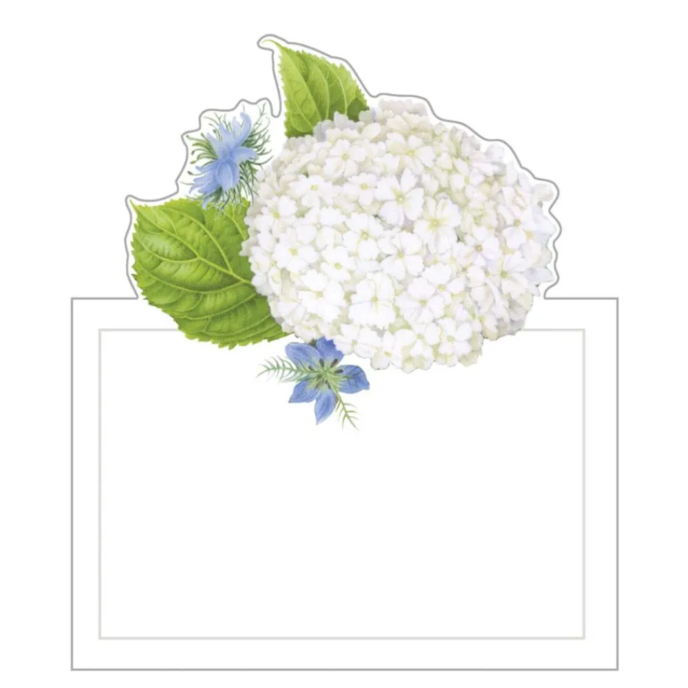 Caspari Place Cards|White Blooms Place Cards Die Cut Package 8 In