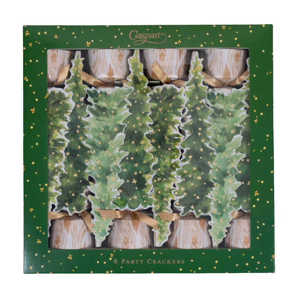 Caspari Christmas Crackers|Celebration Crackers|White Christmas 10" Luxury Cone Crackers - 8 per box