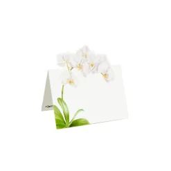 Caspari Place Cards|White Orchid Place Cards - 8 Per Package