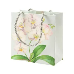 Caspari Gift & Bottle Bags|White Orchid Small Square Gift Bag - 1 Each