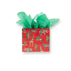 Caspari Christmas Gift & Bottle Bags|Gift & Bottle Bags|Wild Christmas Red Gift Bags