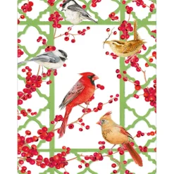 Personalization by Caspari Personalized Holiday Cards|Personalized Christmas Cards|Winter Birds and Berries Personalized Christmas Cards