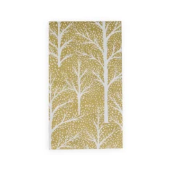 Caspari Christmas Napkins|Paper Guest Towels|Winter Trees Gold & White Guest Towel Napkins - 15 Per Package