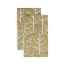 Caspari Christmas Napkins|Paper Guest Towels|Winter Trees Gold & White Guest Towel Napkins - 15 Per Package