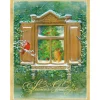 Caspari Christmas And Holiday Cards|Boxed Holiday Cards|Wintry Window View Classic Boxed Christmas Cards - includes 15 cards & envelopes
