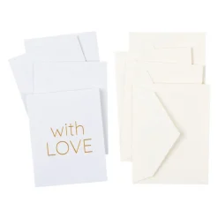 Caspari Gift Tags & Enclosure Cards|With Love Gift Enclosure Cards - 4 Mini Cards & 4 Envelopes