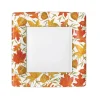 Caspari Thanksgiving|Paper Salad And Dessert Plates|Woodland Leaves Square Paper Salad & Dessert Plates in Ivory - 8 Per Package