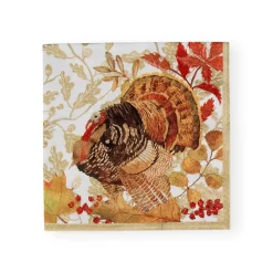 Caspari Thanksgiving|Paper Luncheon Napkins|Woodland Turkey Paper Luncheon Napkins - 20 Per Package