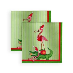 Caspari Christmas Napkins|Paper Cocktail Napkins|Zooey Christmas Cocktail Napkins - 20 Per Package